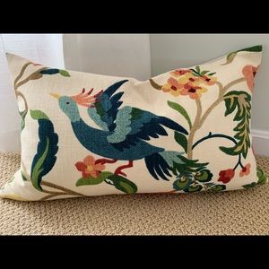 Decorative Bird Lumbar Pillow